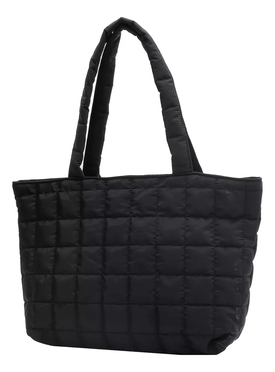 Bolso puff negro mujer